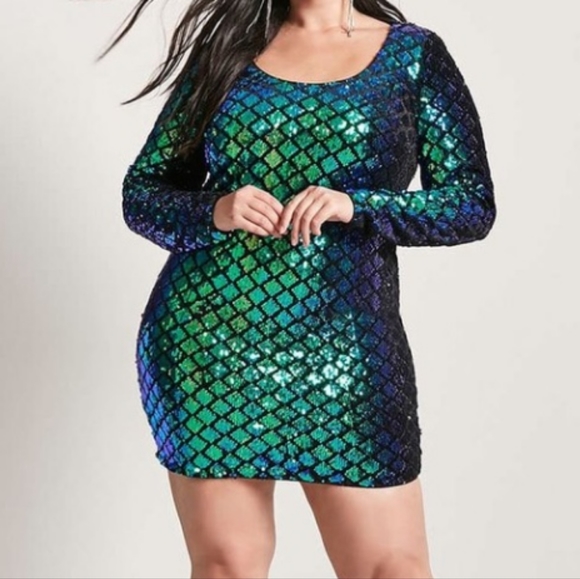 Forever 21 Plus Size CutOut Sequin Mini Dress - Picture 2 of 6